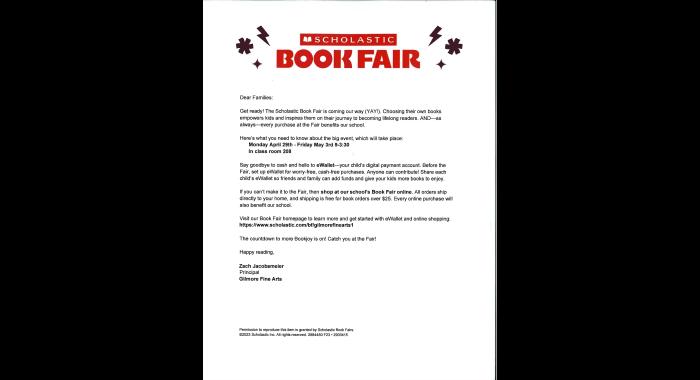 Spring Book Fair ~ Payments will be online